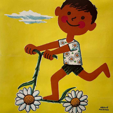 Jeunesse Au Plein Air Boy With Flower Bicycle