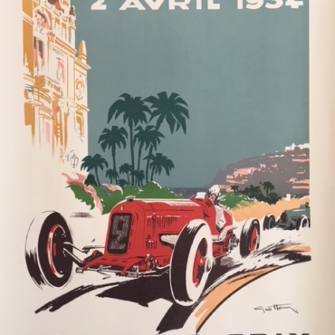 Original Vintage Poster Monaco Grand Prix Racing Geo Ham Formula1