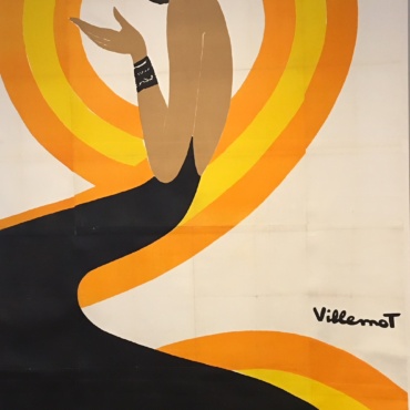 Villemot Spirale Orange Oversize Original Vintage Poster