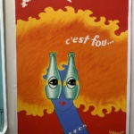 Original Vintage Poster Perrier C'est Fou Eyes