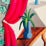 Still Life with Magenta Curtain David Hockney 1988