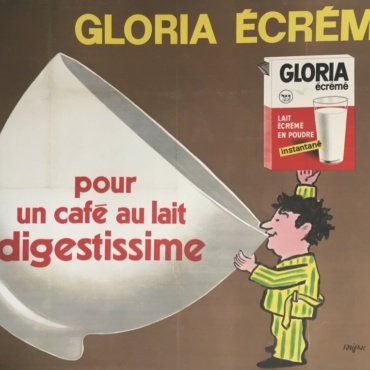 Original Vintage Poster Raymond Savignac Gloria Ecreme 1967