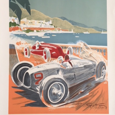 Original Vintage Poster Monaco Grand Prix Racing Geo Ham Formula1