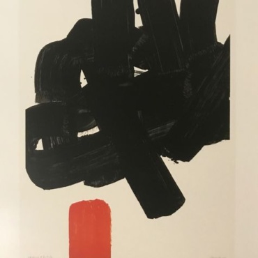 Beautiful original poster by Pierre Soulages, depicting the work lithographie No. 24B of 1969. Published by the Musée Soulages Rodez. In perfect condition.