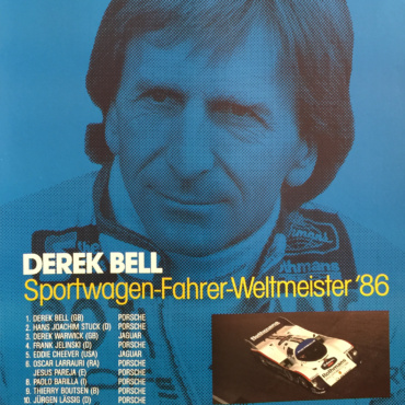 Derek Bell Sportwagen Porsche 1986 Original Vintage Poster