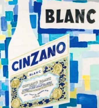 Cinzano Blanc Beverage Villemot 1958 Original Vintage Poster