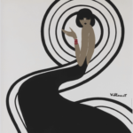 Villemot Spirale Black Dress Original Vintage Poster