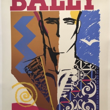 Bally Man Face Mid 1970's Original Vintage Poster