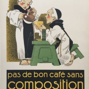 Pas De Bon Cafe Sans Composition Des Moines Original Vintage Poster