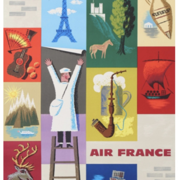 Europe for Air France Original Vintage Potser