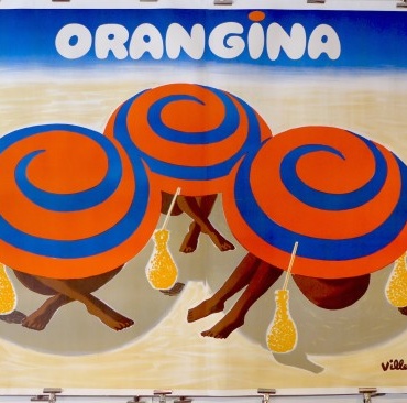 Orangina Umbrella Original Vintage Poster Villemot