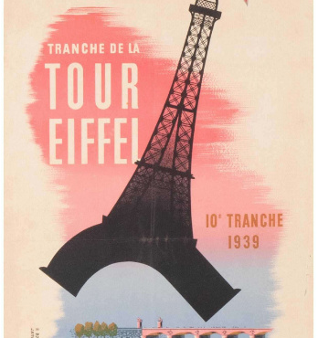 Loterie Nationale Tranche de la Tour Eiffel 1939 Original Vintage Poster