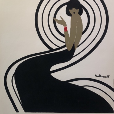 Villemot Spirale Black Dress Original Vintage Poster