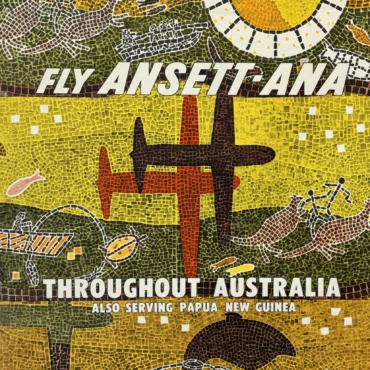 Fly Ansett-Ana Original Vintage Australian Poster