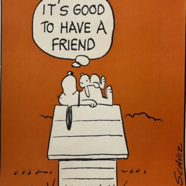 snoopy it's good to have a friend vintage poster