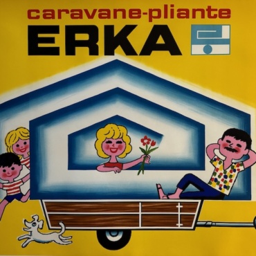 Caravane-Pliante Erka H. Morvan Original Vintgae Poster