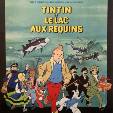 Tin Tin et Le Lac Aux Requins Original Vintage Poster