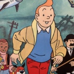 Tin Tin et Le Lac Aux Requins Original Vintage Poster