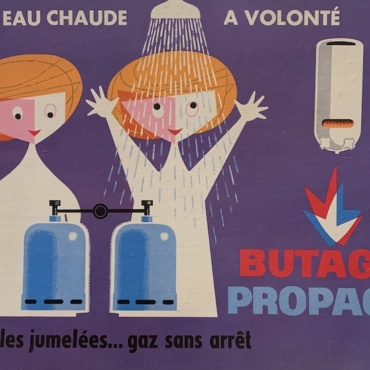 Butagaz Propagaz Bouteille jumelle Original Vintage Poster