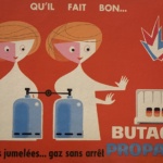 'Qu'il Fait Bon...' BUTAGAZ, Vintage Gas Heating Advertising Poster, Circa 1950