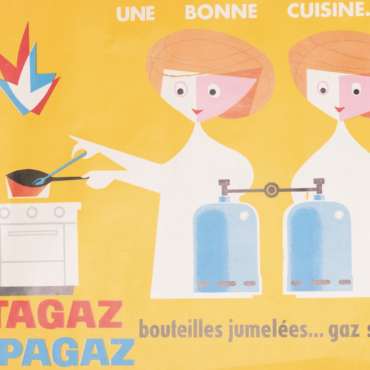 Butagaz Propagaz "Twin bottles" Original Vintage Poster