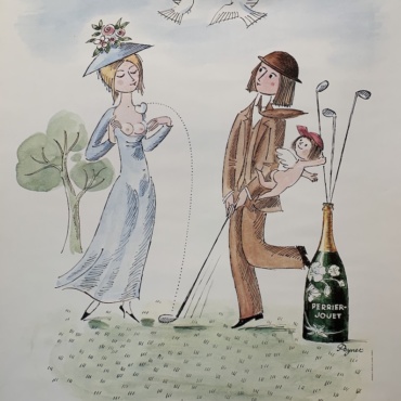 Perrier-Jouet Champagne Golf Original Vintage Poster