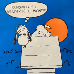 Pourquoi faut-il se lever tot le matin SNOOPY Original Vintage Poster